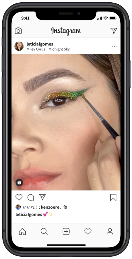 リール機能のスクリーンショット
